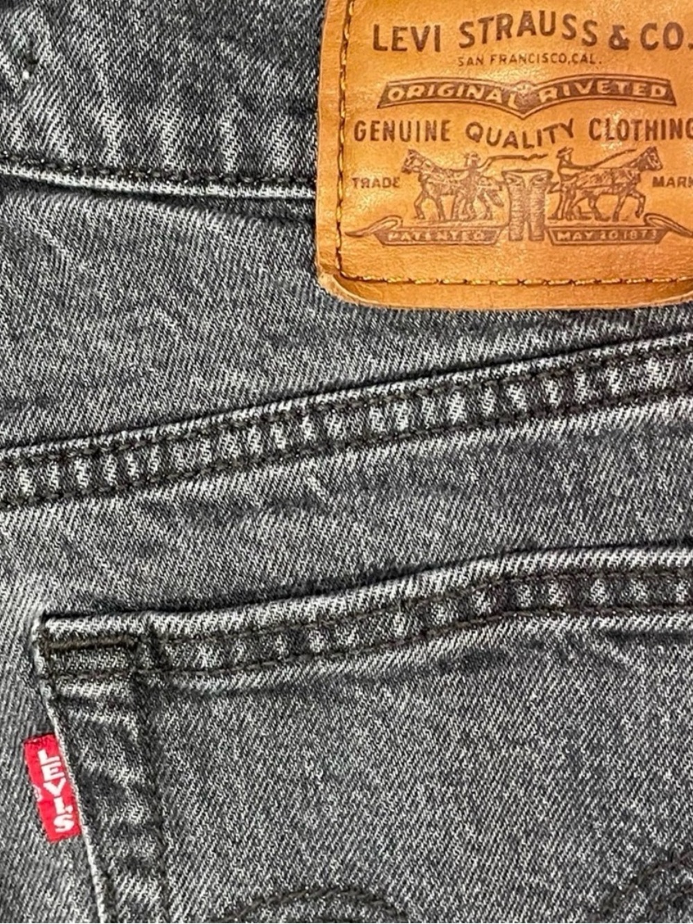 LEVI’S Wedgie Straight Vintage Washed Black Denim Jeans Size 24 - Picture 9 of 12